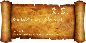 Kustánczi Dávid névjegykártya